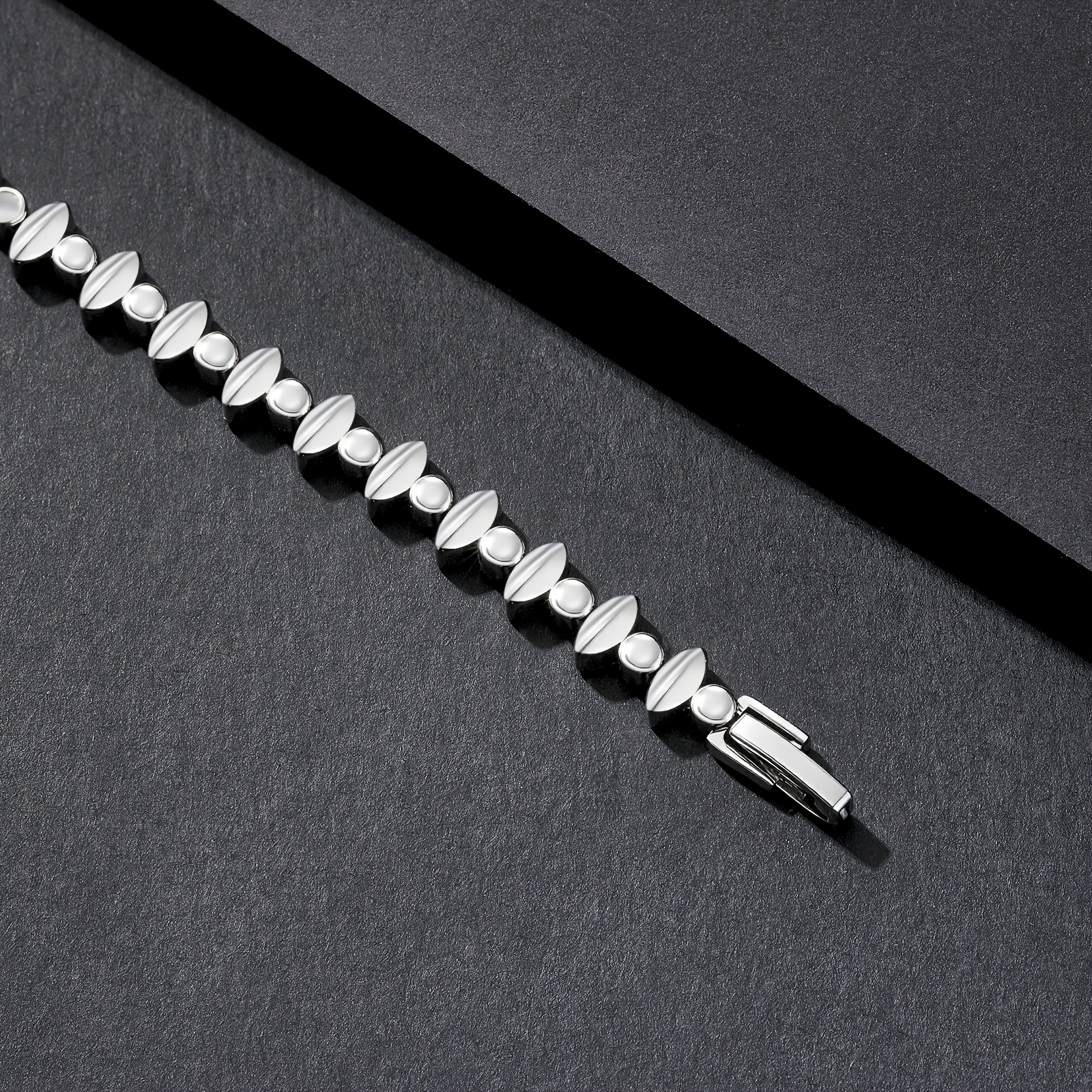Men's Irregular Oval Bracelet, Trendy Hip-Hop Style